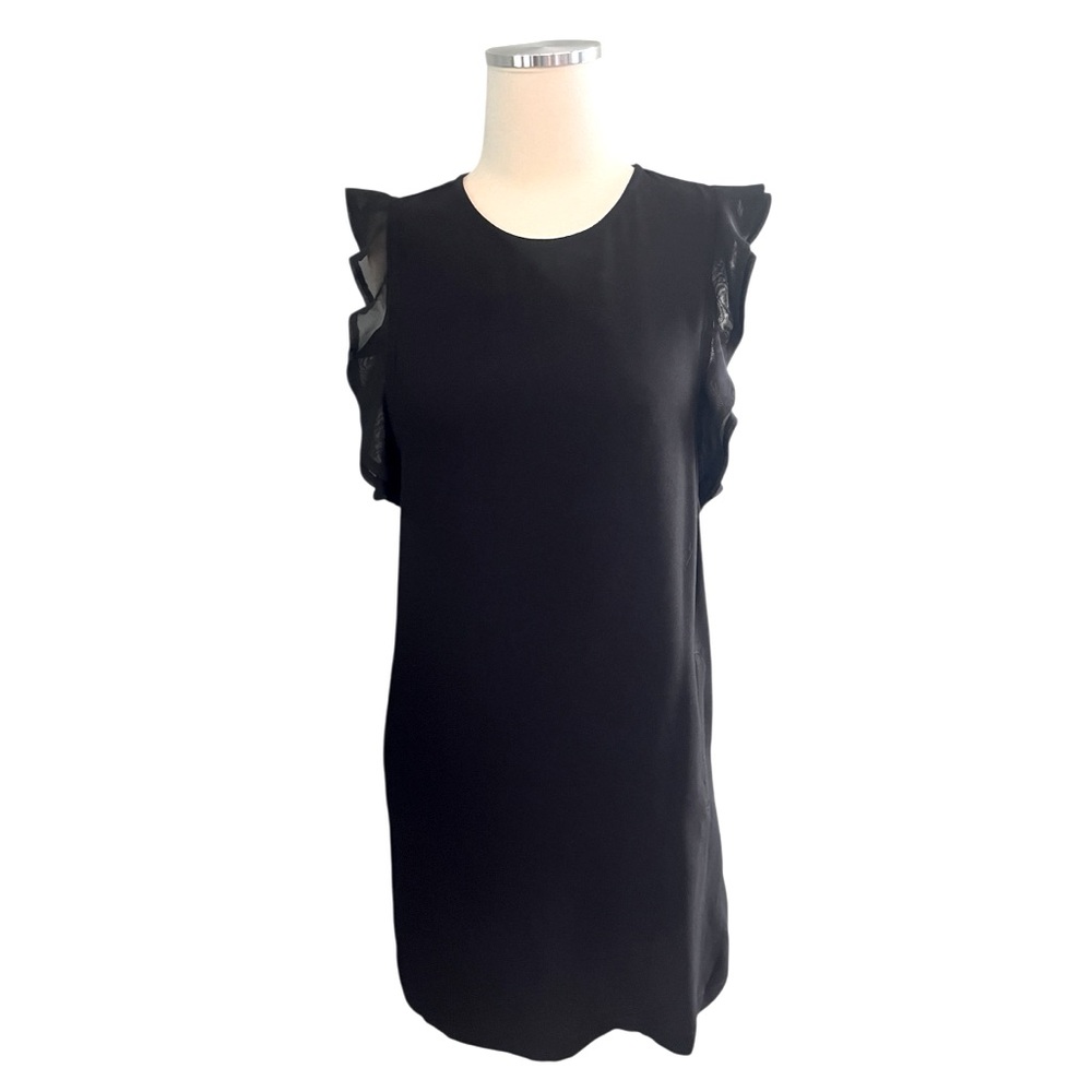 JACK by BB DAKOTA Black Ruffle Sleeve Mini Dress w/Pockets Sz XS